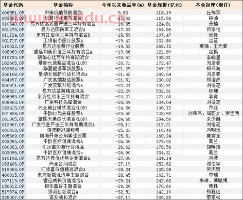 基金经理排行榜前十名(郑巍山基金最新净值)